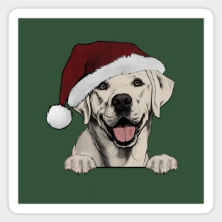 Merry Christmas Light Yellow Lab Sticker